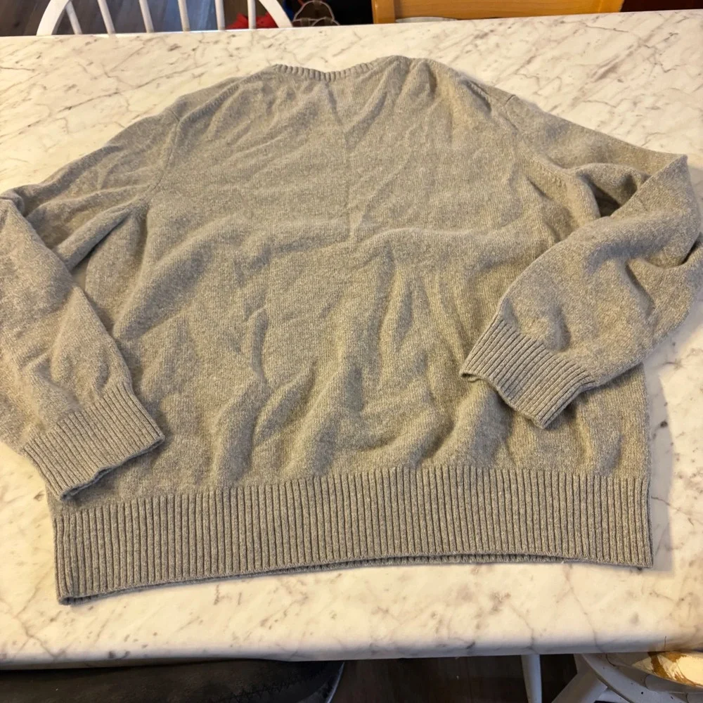 Banana‎ Republic Mens XXL Merino Wool Blend Crewneck Sweater Light Grey Heather
